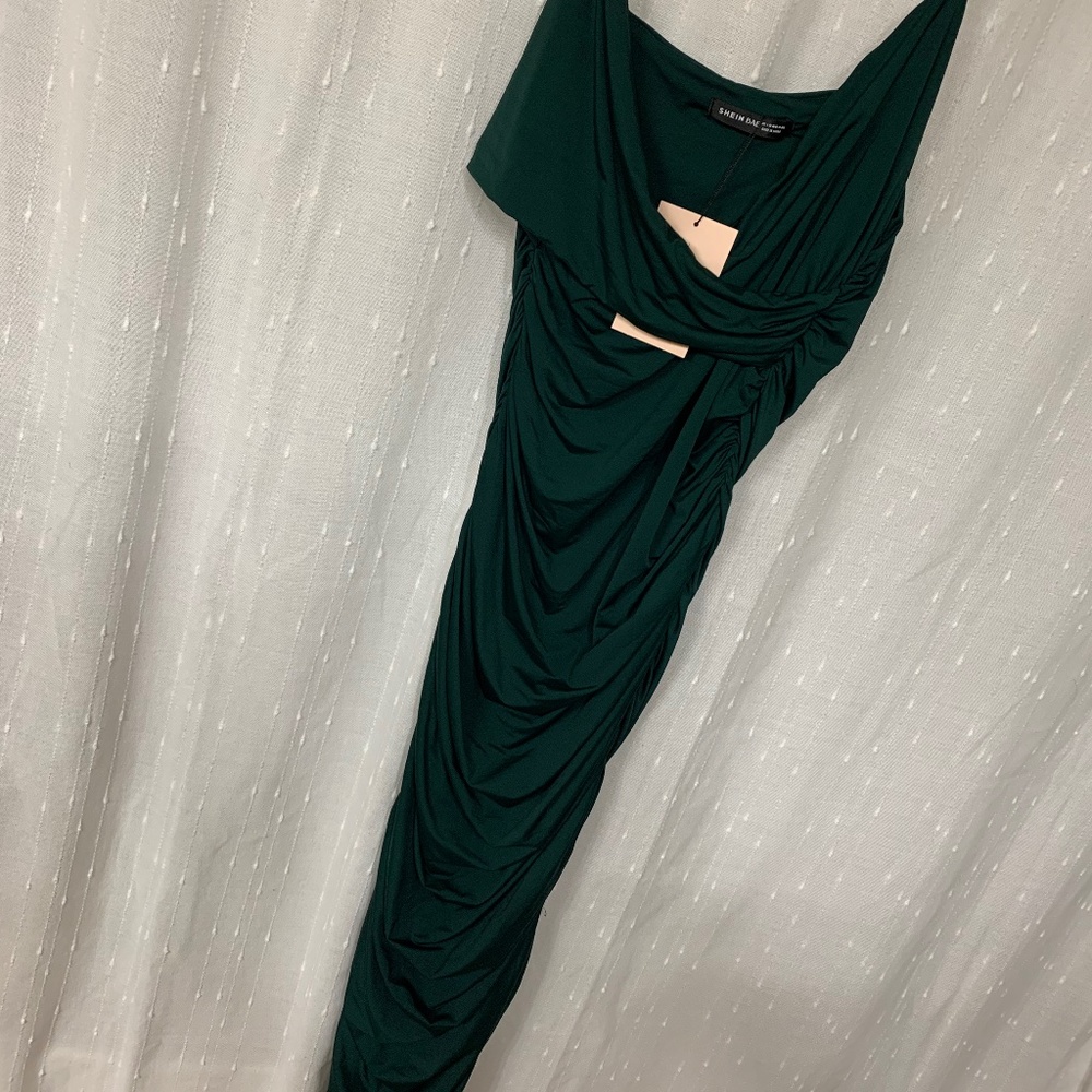 Long sexy green dress